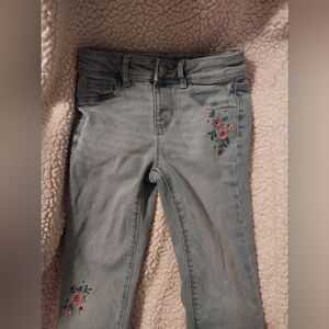 Floral Embroidered Light Blue Jeans